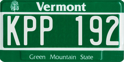 VT license plate KPP192