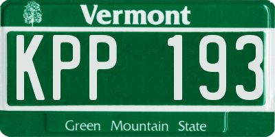 VT license plate KPP193