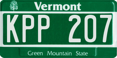 VT license plate KPP207