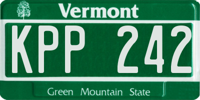 VT license plate KPP242