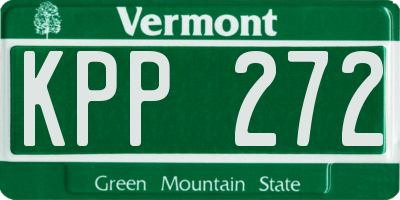 VT license plate KPP272