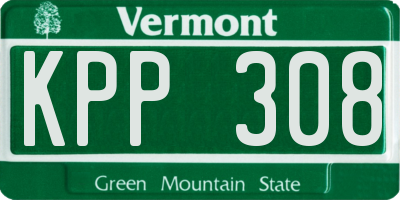 VT license plate KPP308