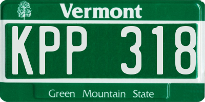 VT license plate KPP318