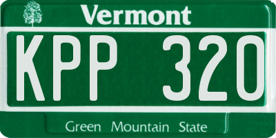 VT license plate KPP320