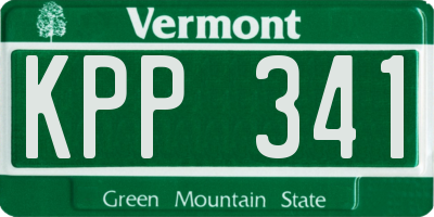 VT license plate KPP341