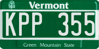 VT license plate KPP355