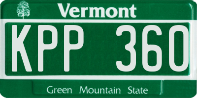 VT license plate KPP360