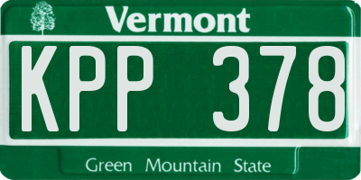 VT license plate KPP378