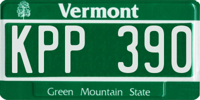 VT license plate KPP390