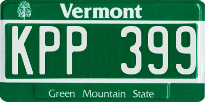 VT license plate KPP399