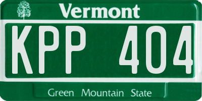 VT license plate KPP404