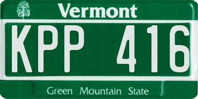 VT license plate KPP416
