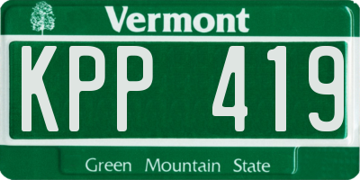 VT license plate KPP419