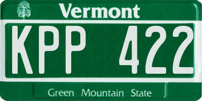 VT license plate KPP422
