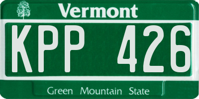 VT license plate KPP426