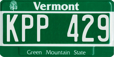 VT license plate KPP429