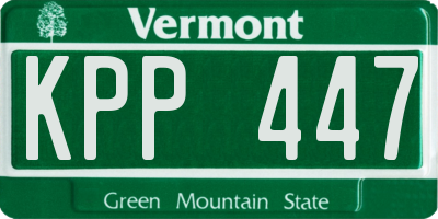 VT license plate KPP447
