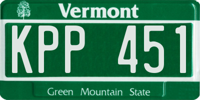 VT license plate KPP451