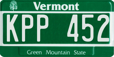 VT license plate KPP452