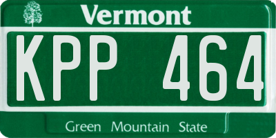 VT license plate KPP464