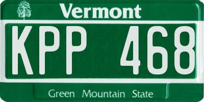 VT license plate KPP468