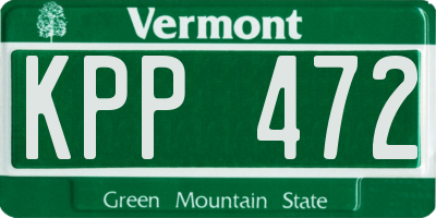 VT license plate KPP472