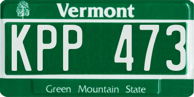 VT license plate KPP473