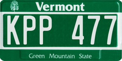VT license plate KPP477