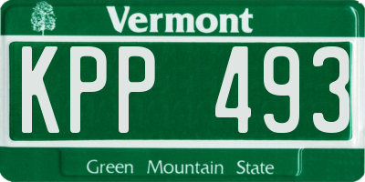 VT license plate KPP493