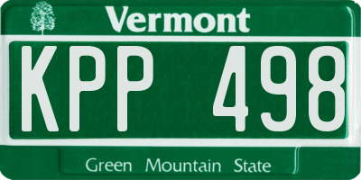 VT license plate KPP498