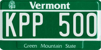 VT license plate KPP500