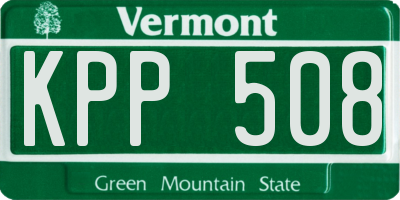 VT license plate KPP508