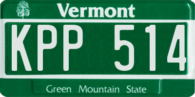 VT license plate KPP514