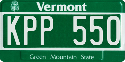 VT license plate KPP550
