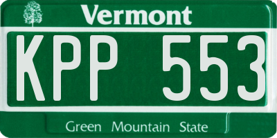 VT license plate KPP553