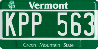 VT license plate KPP563