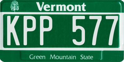 VT license plate KPP577