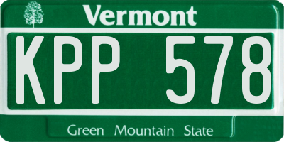 VT license plate KPP578