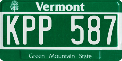 VT license plate KPP587