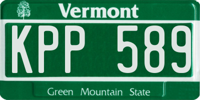 VT license plate KPP589