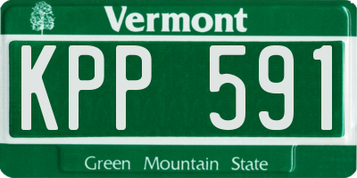VT license plate KPP591