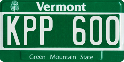 VT license plate KPP600
