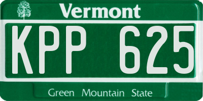 VT license plate KPP625