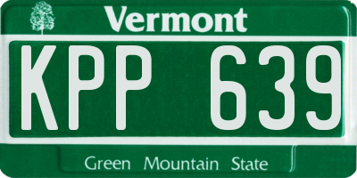 VT license plate KPP639