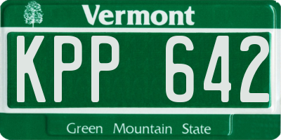 VT license plate KPP642