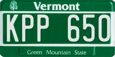VT license plate KPP650