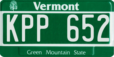VT license plate KPP652
