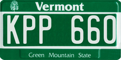 VT license plate KPP660