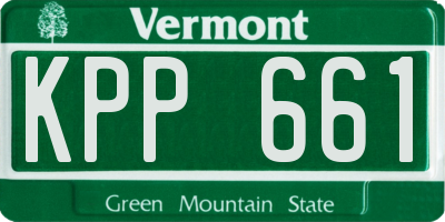 VT license plate KPP661
