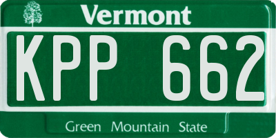 VT license plate KPP662